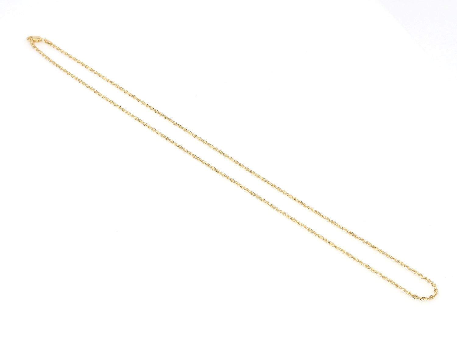 Hollow Gold Rope Chain Necklace in 10K Yellow Gold top