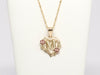 14K Flower Heart Initial Necklace & Ring Set • Any Letter, A-Z • Real 14K Gold Charm Necklace Ring Set • Daughter Gift