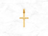 14K Gold Cross Pendant • Real Yellow Gold Cross Pendant • Gold Diamond Cut Cross Charm • Religious Pendant •