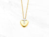 14K Gold Cross Heart Necklace • Real Two-Tone 14K Gold Cross Pendant Necklace • Heart Cross Charm Necklace • Minimal Pendant Necklace