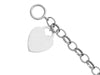 Engravable 14K White Gold Heart Charm Bracelet • Real Solid Gold Bracelet • Custom Personalized White Gold Heart Tag •