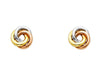 Circle Love Knot Earrings in 14K Tri Tone Gold