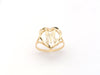 10K Gold Heart Initial Ring • A-Z • Alphabet Ring • Real Gold Letter Ring • Yellow Gold Statement Ring with Any Letter •