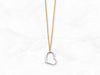 14K Gold Dangling Heart Necklace • Real White Gold Heart Necklace • 14K Two Tone Gold Charm Necklace • Minimal Necklace •