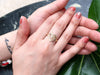 10K Flower Heart Initial Necklace and Ring Set