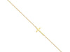 14K Yellow Gold Sideways Cross Bracelet