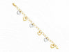 14K Gold Heart Charm Bracelet • Real Two Tone Gold Charm Link Bracelet • Minimal Two Color Gold Heart Chain Bracelet •