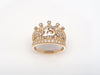 10K Gold Quinceañera Crown Ring • Real Two-Tone Gold 15 Años Ring • Quince Tiara Ring with Gems • Daughter Gift • 15th Birthday Ring