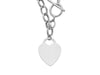 Engravable 14K White Gold Heart Charm Bracelet • Real Solid Gold Bracelet • Custom Personalized White Gold Heart Tag •